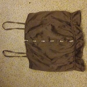 Brown blouse silk size xs
